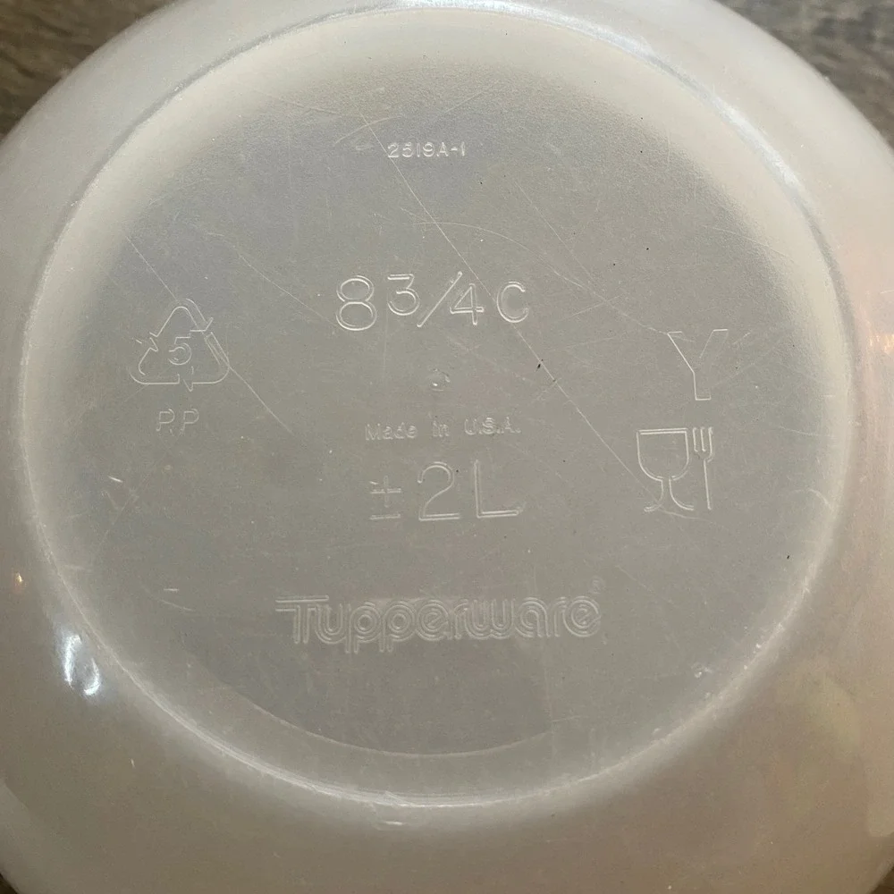 Tupperware Mixing Bowls Set of 2 Frosted‎ Clear 12 Cup 3L & 8.75 Cup 2L USA Made